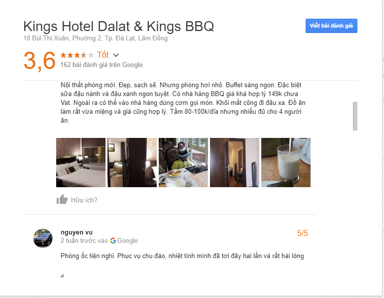 đánh giá khách sạn kings đà lạt