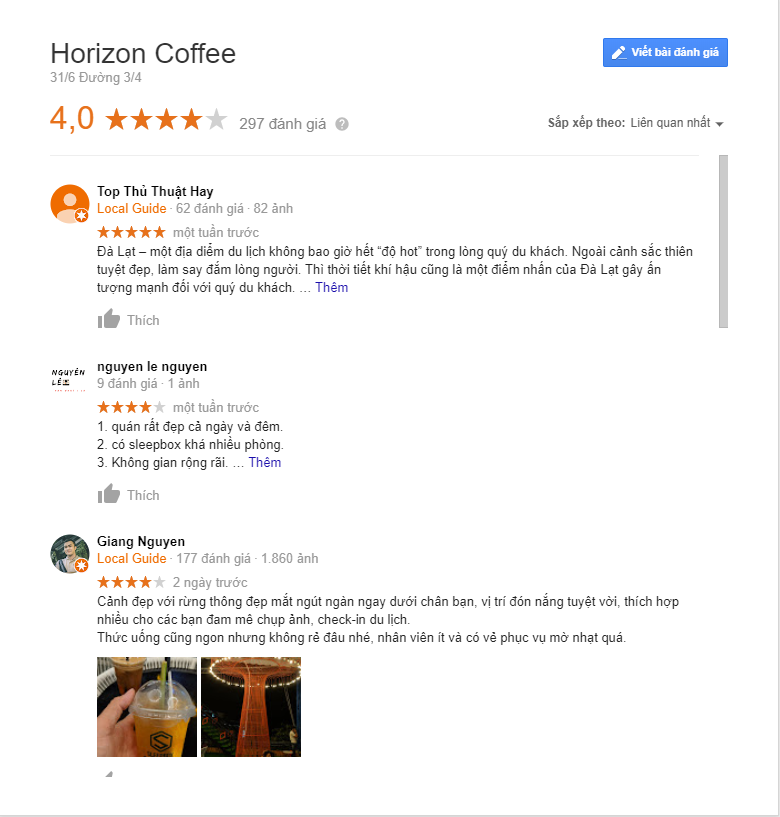 đánh giá horizon coffee đà lạt