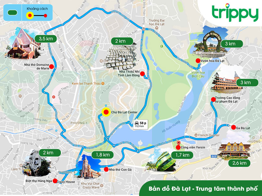 đường đến nhà thờ Domaine De Marie Đà Lạt